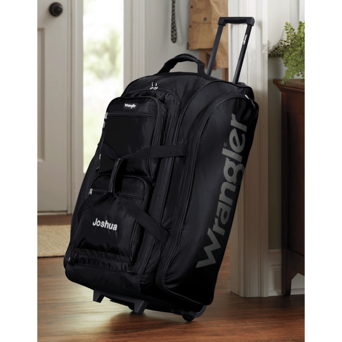 Wrangler 30-inch Rolling Multi-Pocket Upright Duffel, Black, large
