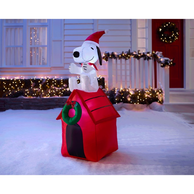 Snoopy Christmas Doghouse Inflatable, , large