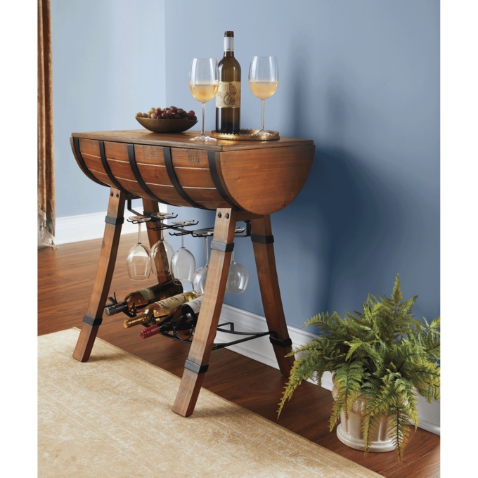Wine Rack Barrel Table, , large