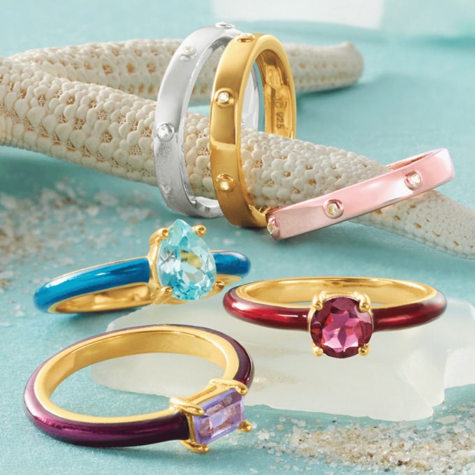 Gem 3-Stack Rings, , large