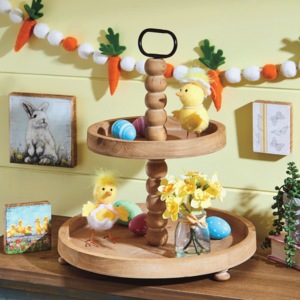 Easter D&eacute;cor Kit and 2-Tiered Tray Set, , large