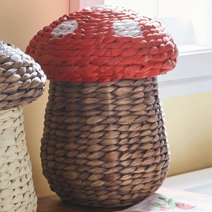 Mushroom Figural Basket, , large