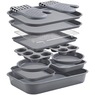 13-Piece Stackable Bakeware Set, Gray, large