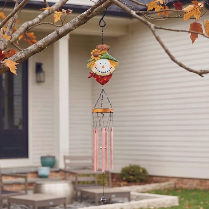 Solar Scarecrow Wind Chime, Multi, large