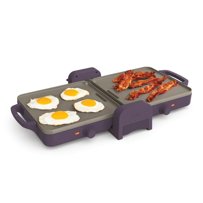 Bella Ceramic Fold &rsquo;n Store Dual-Temperature Griddle, , large