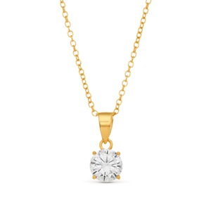 Gold/Platinum Over Sterling Silver Cubic Zirconia Pendant, , large
