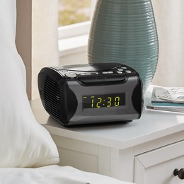 Naxa Digital Alarm Clock Radio with CD Player, , large