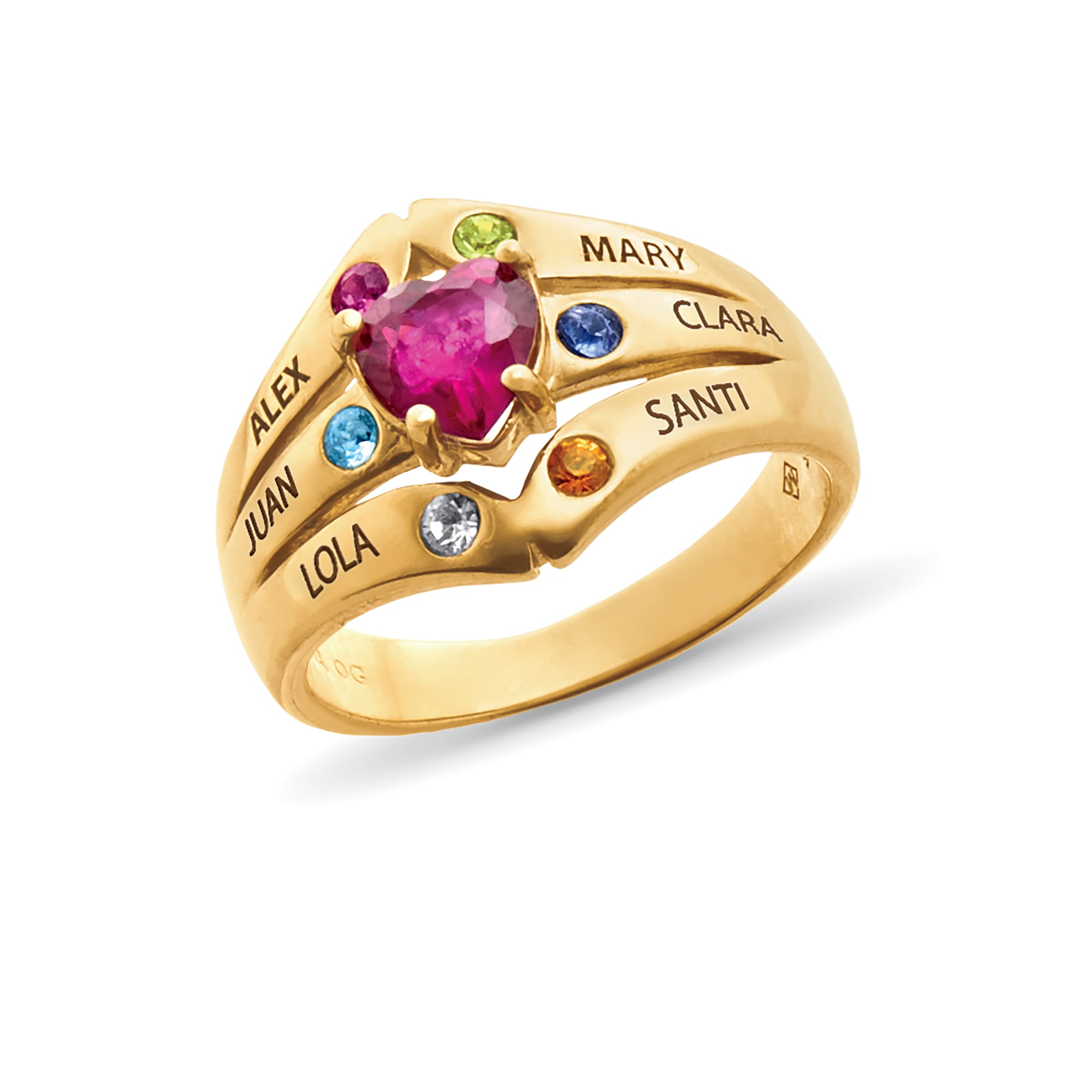 Mom & Family Birthstones Ring, , large