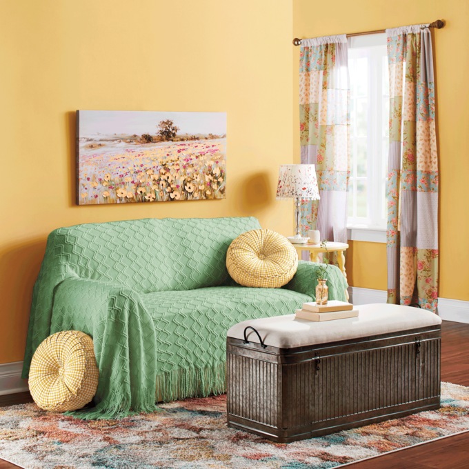 Farmhouse-Style Furniture Throw, Sage Green, large