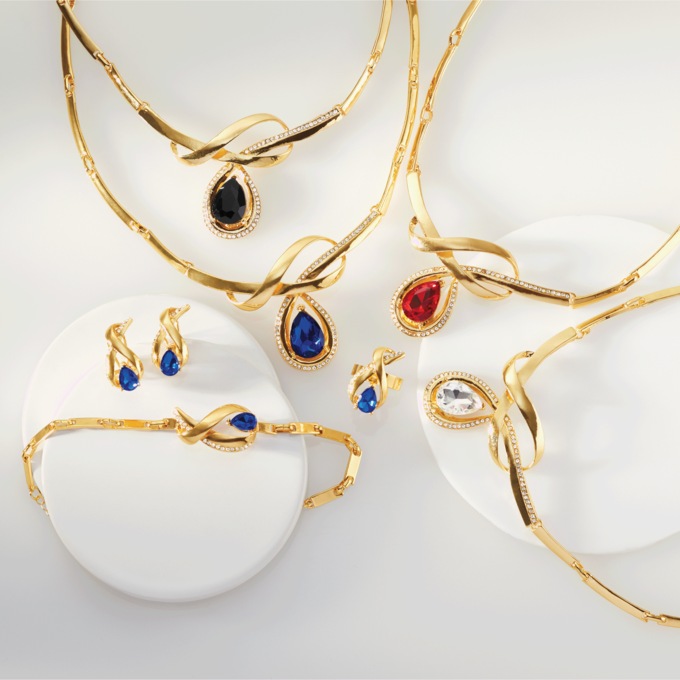 Color Crystal Necklace, Bracelet, Earring & Ring Set, , large