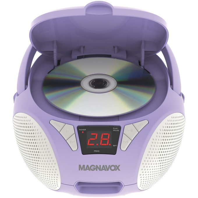 Magnavox Portable CD Boombox, Purple, large