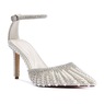 Azalea Wang Davina Ankle Strap 3" Pump with Rhinestones and Faux Pearls, , large