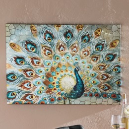 Embellished Peacock Wall Art, , large