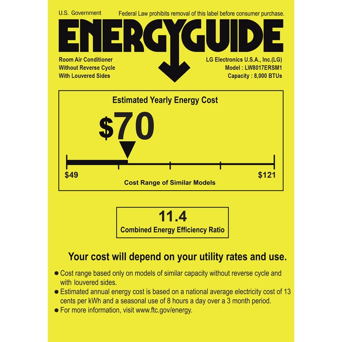 LG 8000 BTU Window Air Conditioner with Wi-Fi, , large