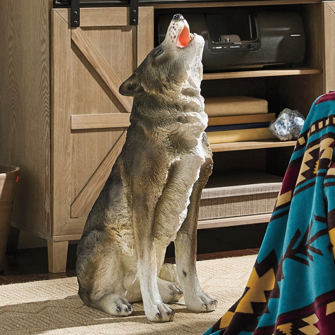 Statement Wolf Statue, , large