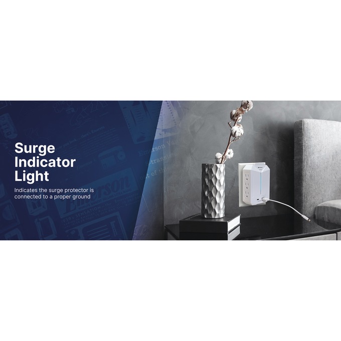 Emerson Wall Charger with Surge Protection, , large