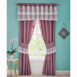 5-Piece Cheryl Lace Trim Window Set, , large