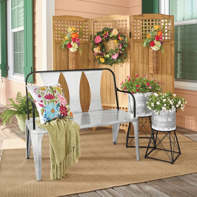 Outdoor Peony and Ivy Wreath, , large