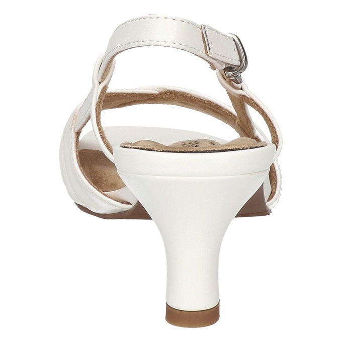 Easy Street Faux-Patent Delite Slingback with 2" Heel, White Patent, large