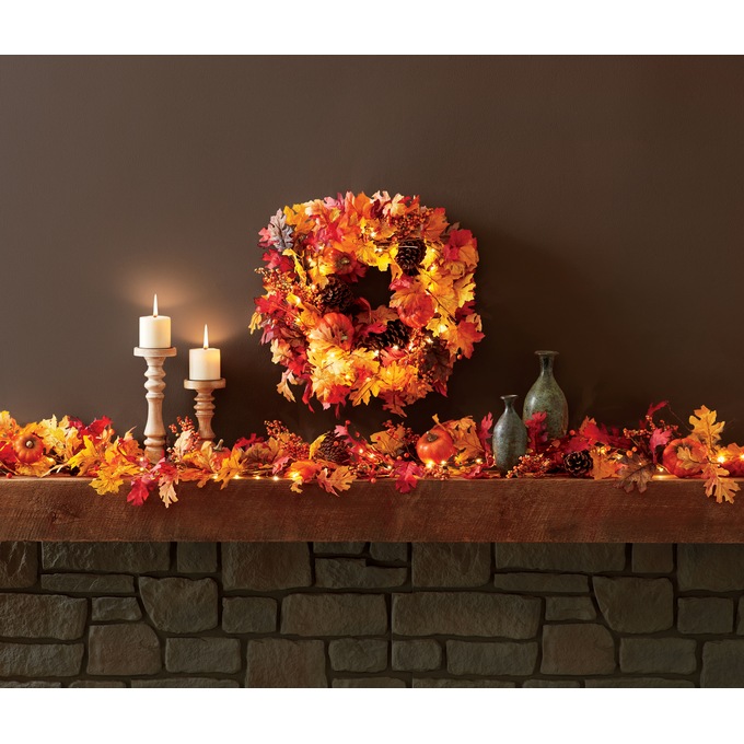 Lit Fall Garland, , large