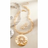 Large Medallion Necklace & Earrings Set, , large
