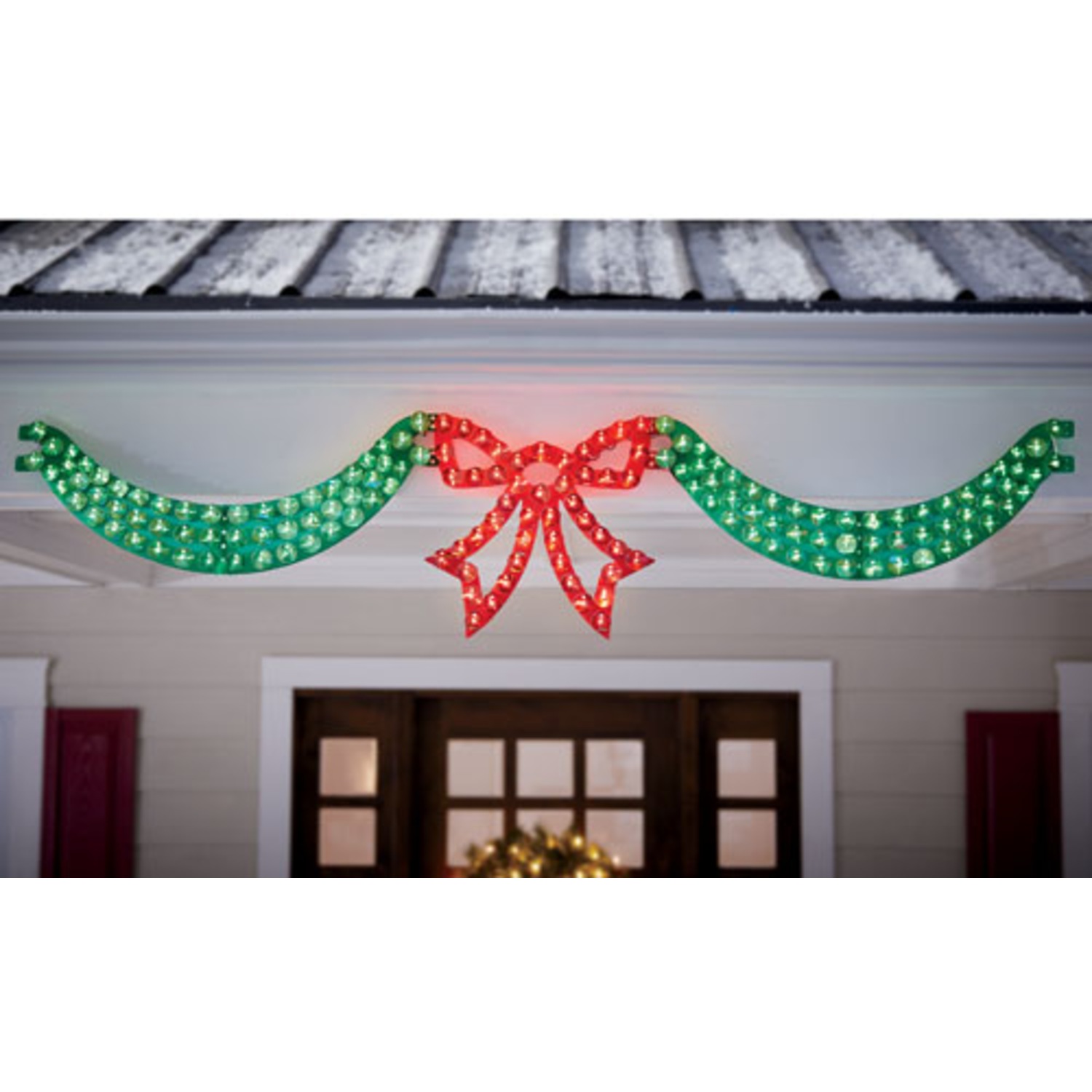 Dazzling Lighted Swag & Bow Seventh Avenue