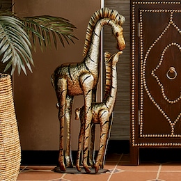 Metal Mom and Baby Zebra, , large