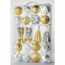 27-Piece Set of Christmas Ornaments, Gold Silver, large