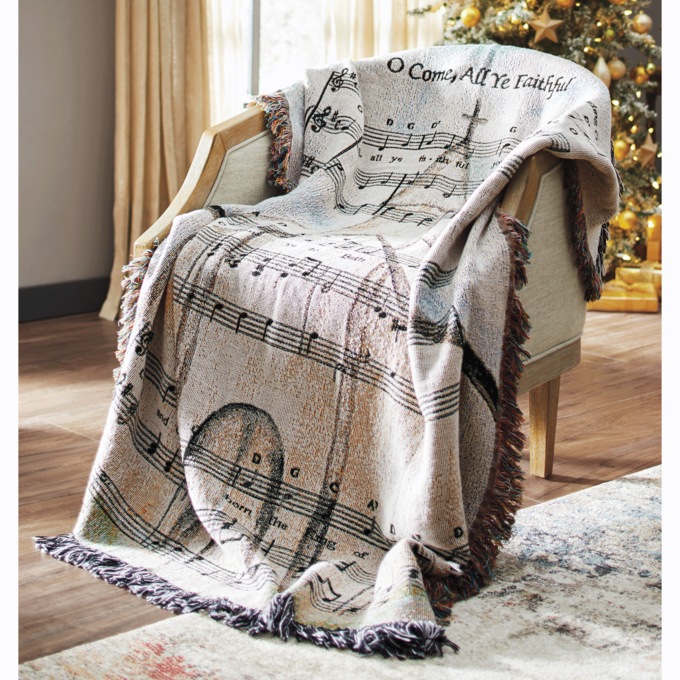 O Come All Ye Faithful Tapestry Throw, , large