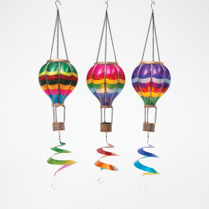 Solar Hot Air Balloon Hanging Lantern with Spinner, , large