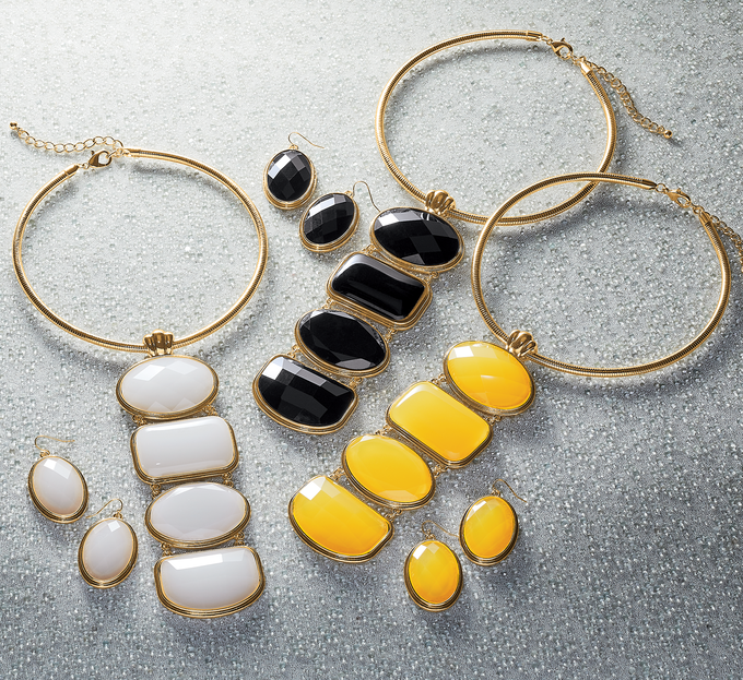 Geometric Necklace and Earring Set, , large