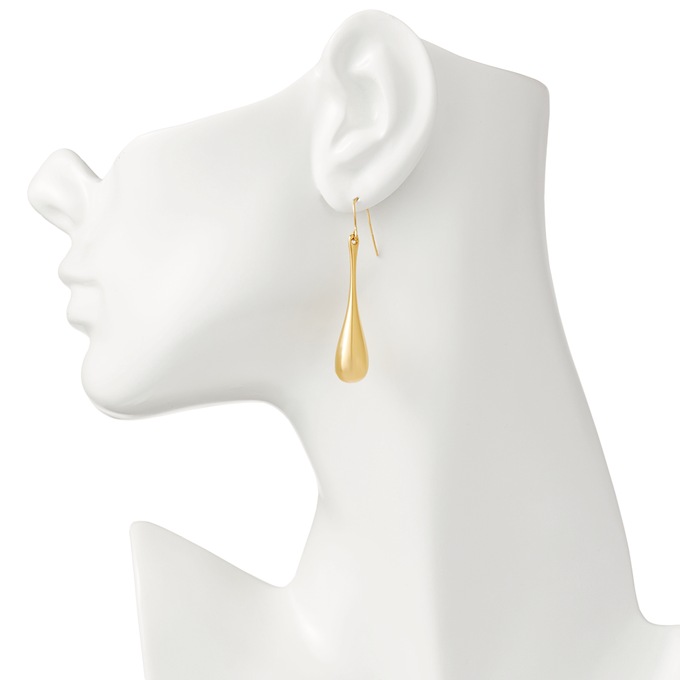 14K Gold Nano Diamond Resin Teardrop Earrings, , large
