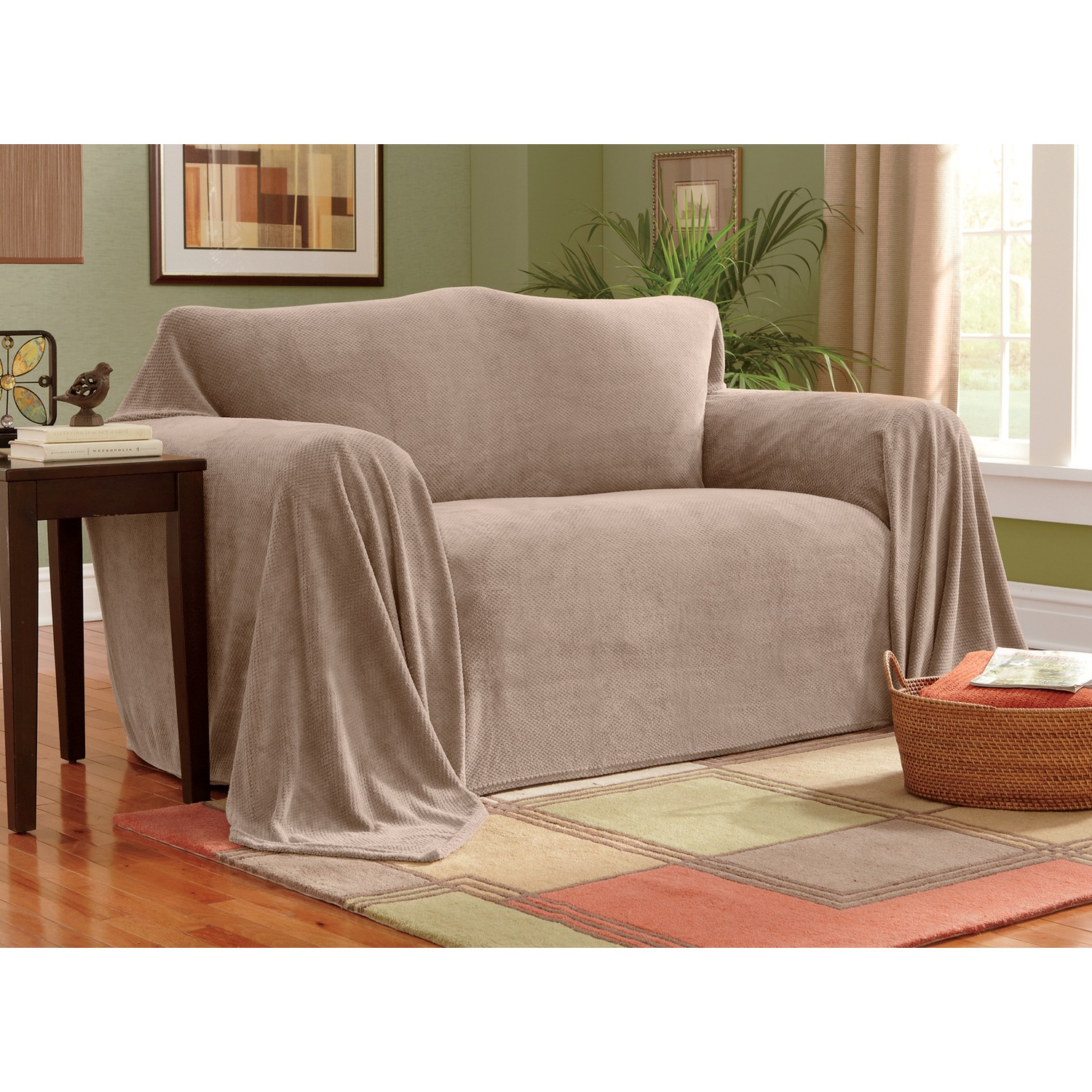 Textured Plush Furniture Throw Seventh Avenue