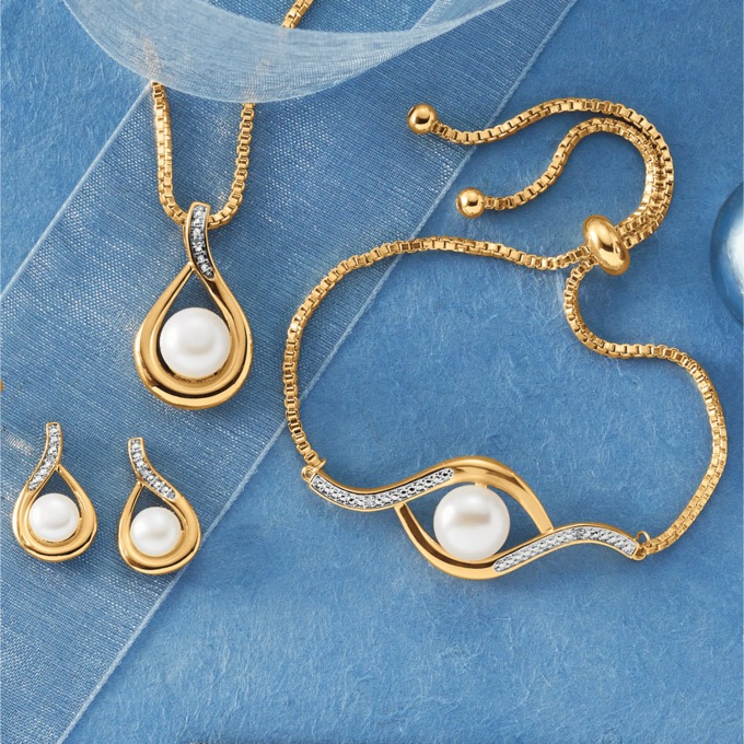 Goldtone Diamond Accent Gem Drop Jewelry Set, , large