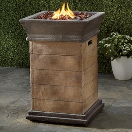 Plank Sided Propane Firepit, , large