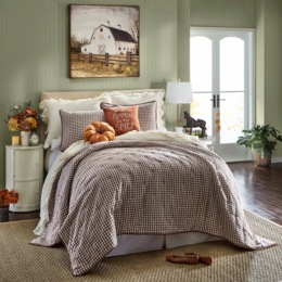 Gingham Seersucker Oversized Quilt, , large