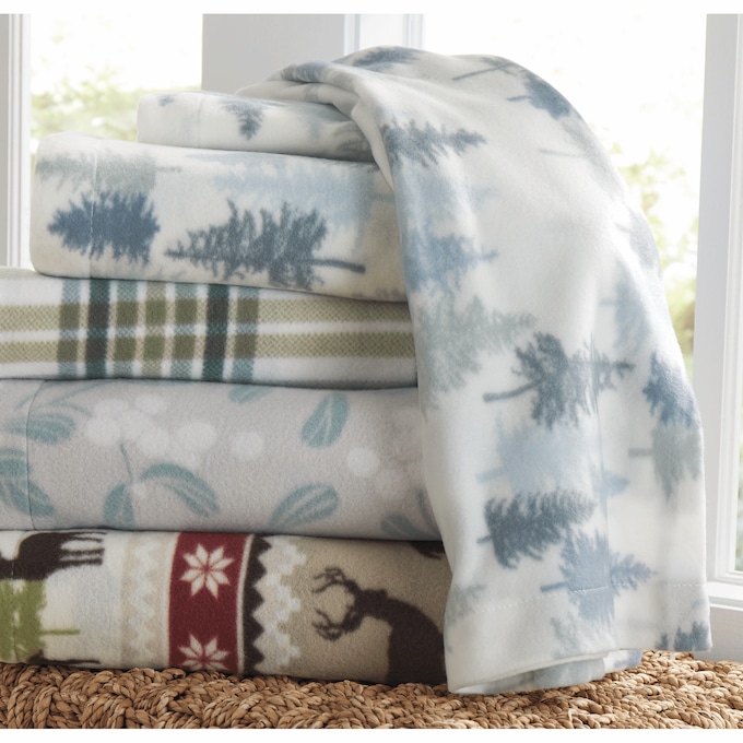 Printed Fleece Sheet Set, , large