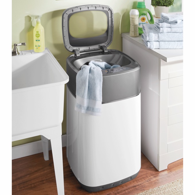 Farberware Professional 1.0 cu. ft. Portable Clothes Washer with 7-lb. Load Capacity, Silver & Chrome, , large