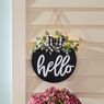 Hello Lit Floral Wall Hanging, , large