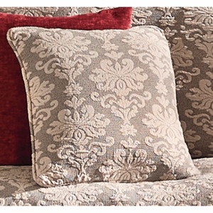 Damask Stretch Pillow Cover, Taupe, large
