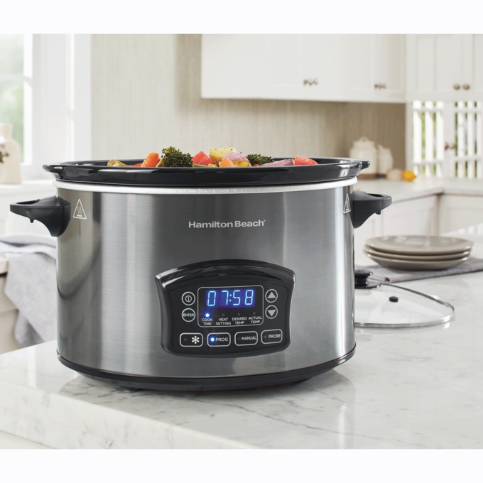 Hamilton Beach 6-Quart Programmable Defrost Slow Cooker, , large