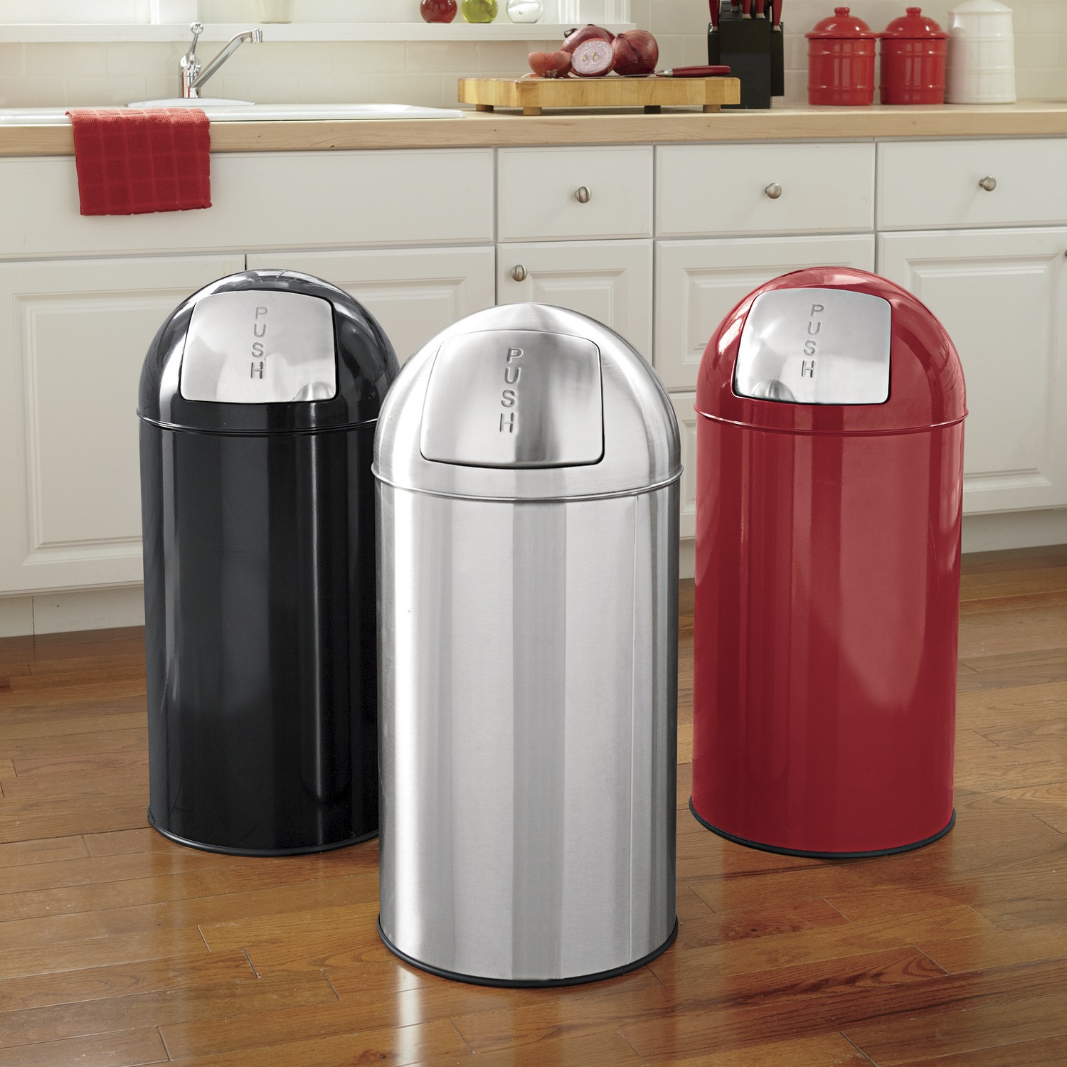 stainless steel trash can