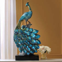 Pedestal Peacock Statue, , large