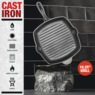 Granitestone Pre-Seasoned Cast Iron 10.25" Grill Pan, , large