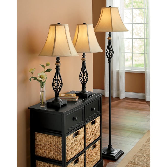3-Piece Floor and Table Lamp Set, , large
