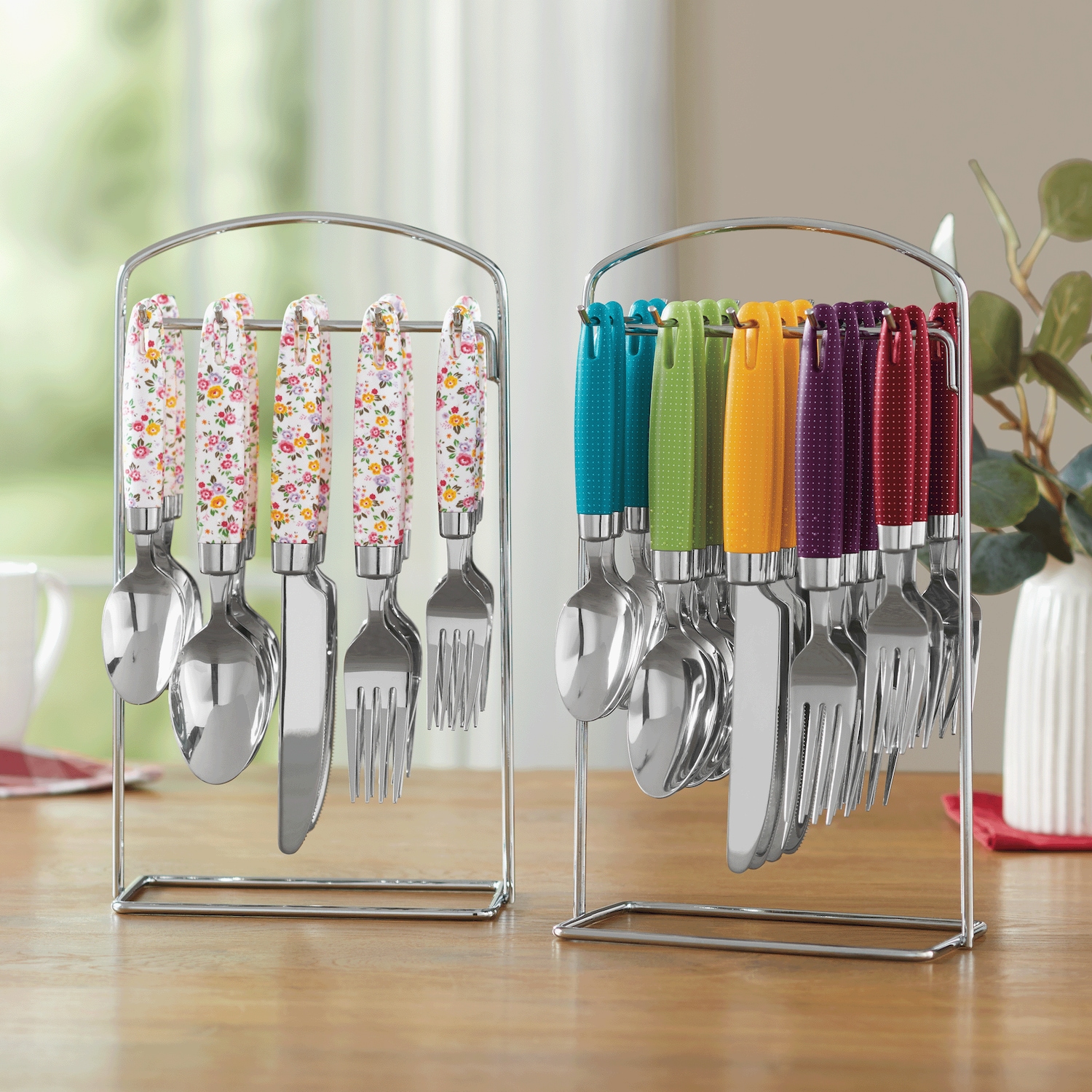 20 Piece Hanging Patterned Flatware Set Seventh Avenue