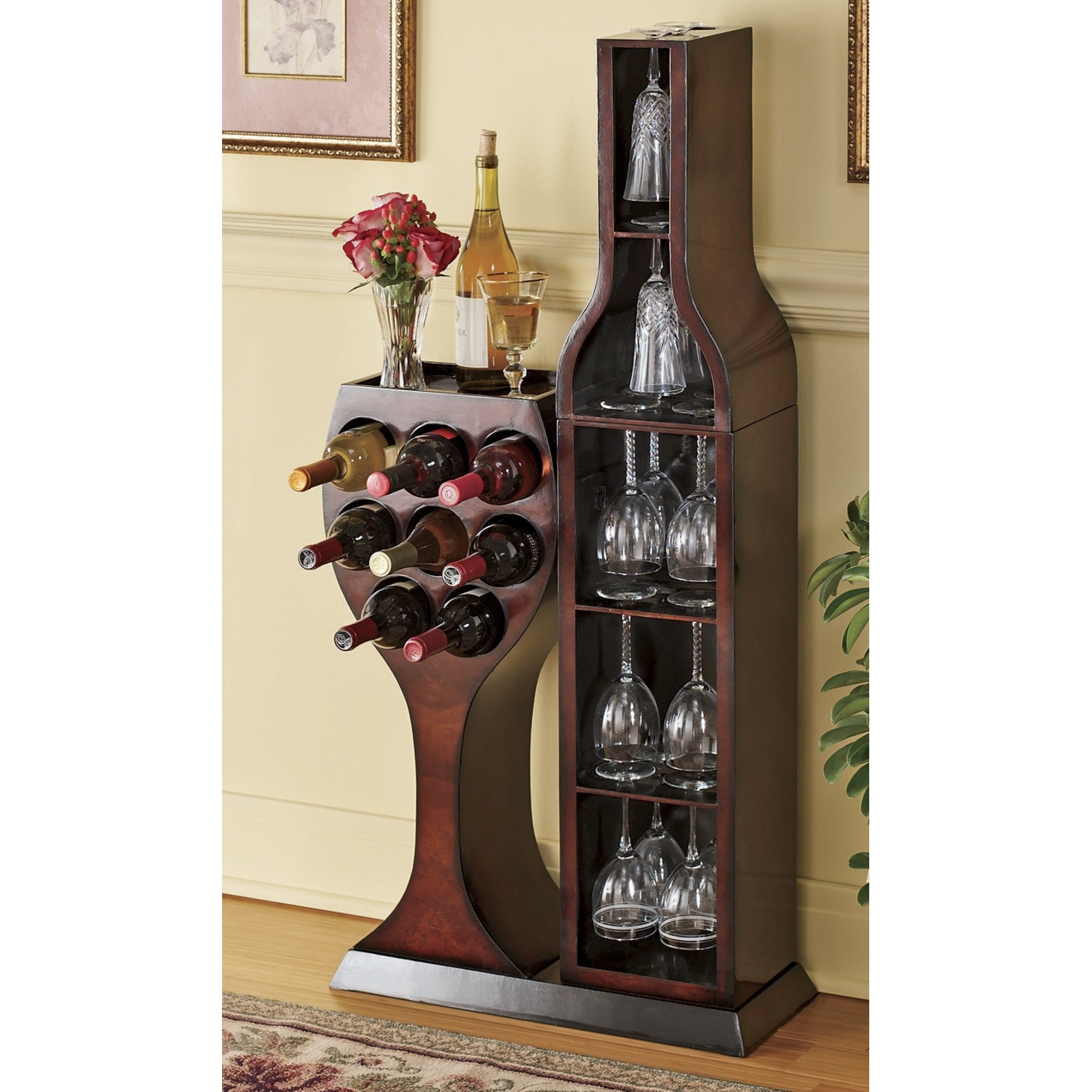 l shaped wine rack