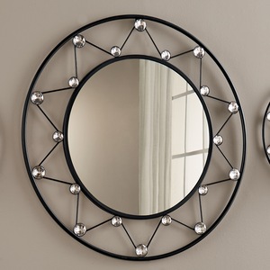 Round Gem Burst Wall Mirror, , large