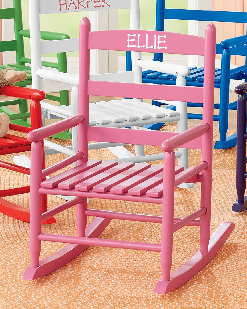 Child&rsquo;s Wood Rocking Chair, Pink, large