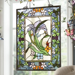 Stained Glass Purple Lily Wall Art, , large